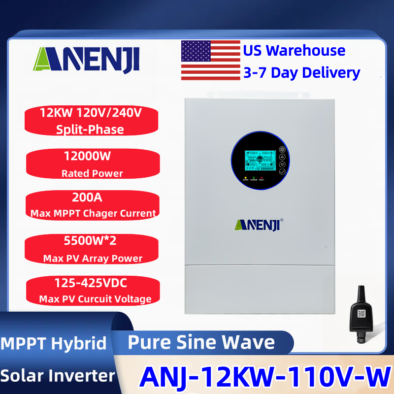 Charge Controller Solar - ANENJI 분할 위상 120V/240V 12kW 하이브리드