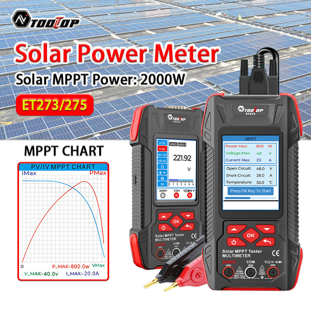 Energy Monitor Meter - 툴탑 2000W 태양광 MPPT 전력 테스터