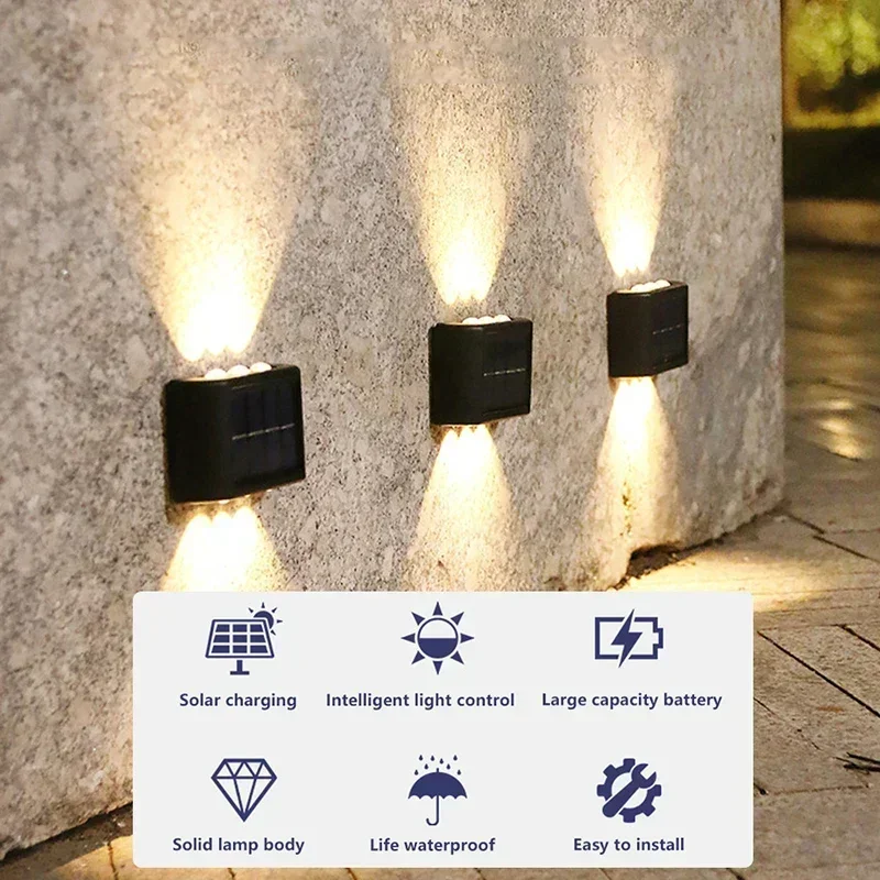 COB 태양광 벽등, 방수 야외 조명, 위아래 볼록 렌 - Solar Lamp 리뷰 및 가격