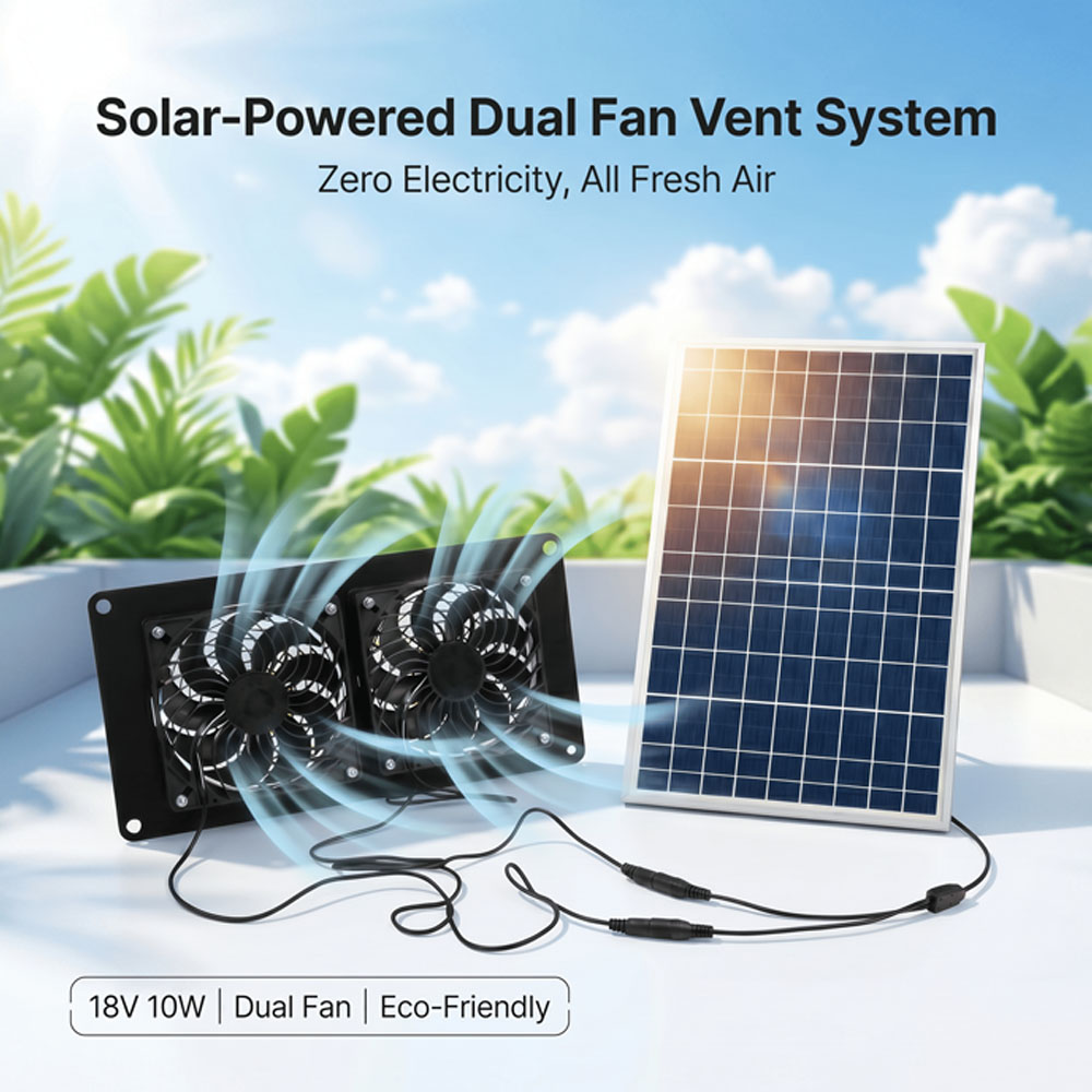 10W 18V 태양광 듀얼 팬 환기 키트, 독립 제어  - Solar Panel 200W 리뷰 및 가격