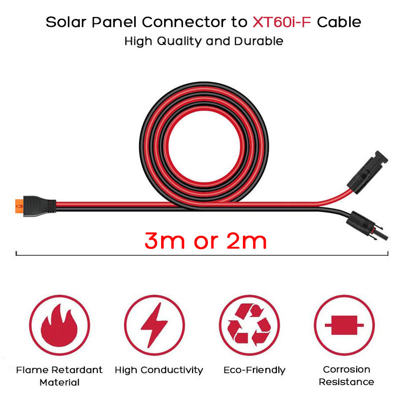 3m 2m 태양광 패널용 XT60i-F 케이블 (Eco - Solar Generator 리뷰 및 가격
